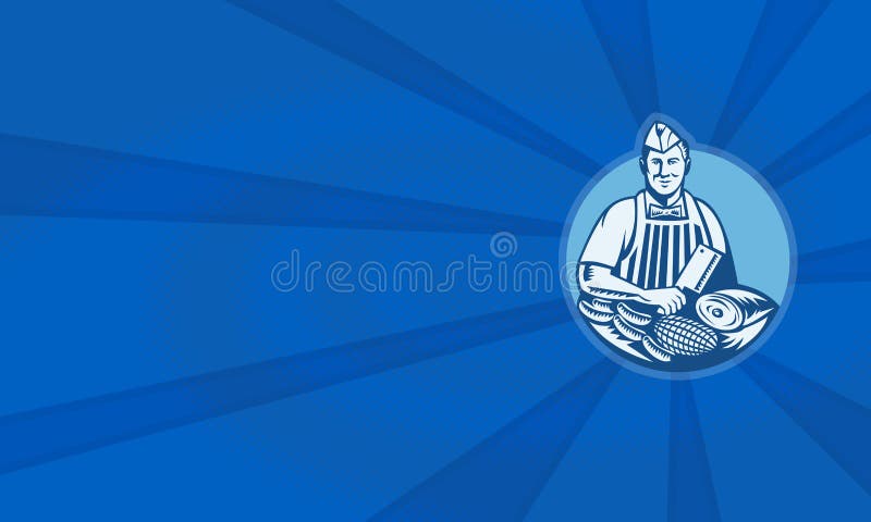 Butcher With Meat Cleaver Meat Cuts Retro