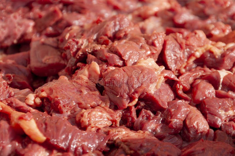 Butchery chopped fresh beef royalty free stock images