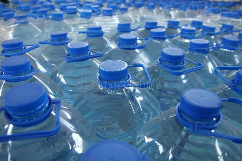 Detail of stack bottled water in industry. Detail of stack bottled water in industry