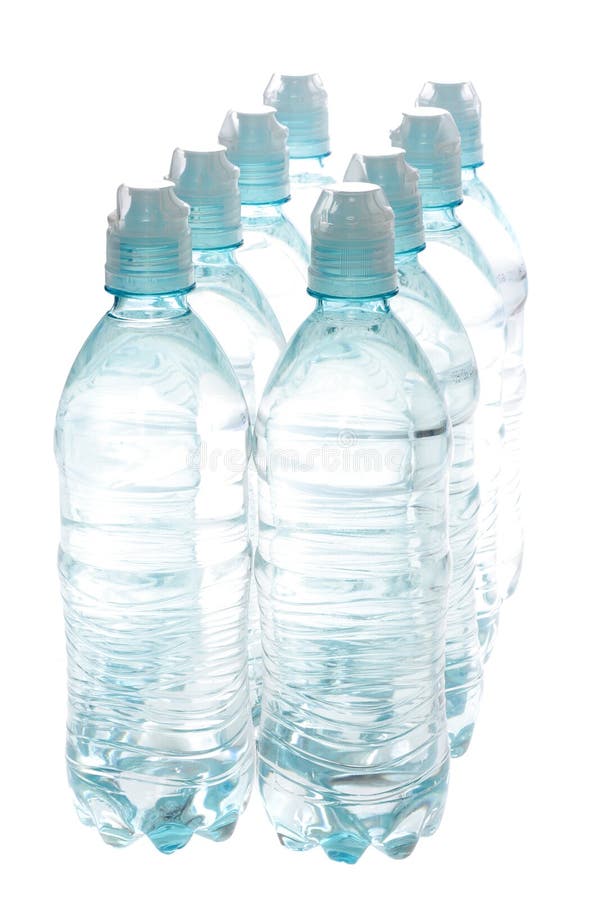 Bottled water isolated over a white background. Bottled water isolated over a white background