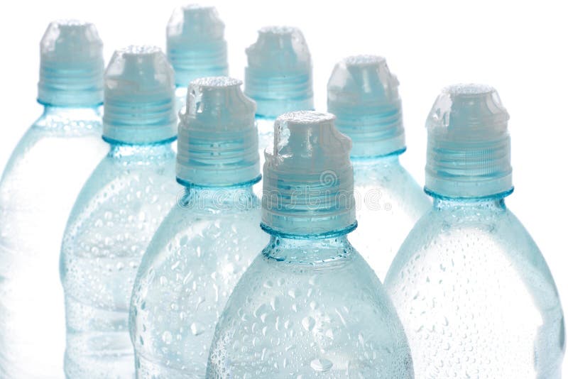 Bottled water isolated over a white background. Bottled water isolated over a white background