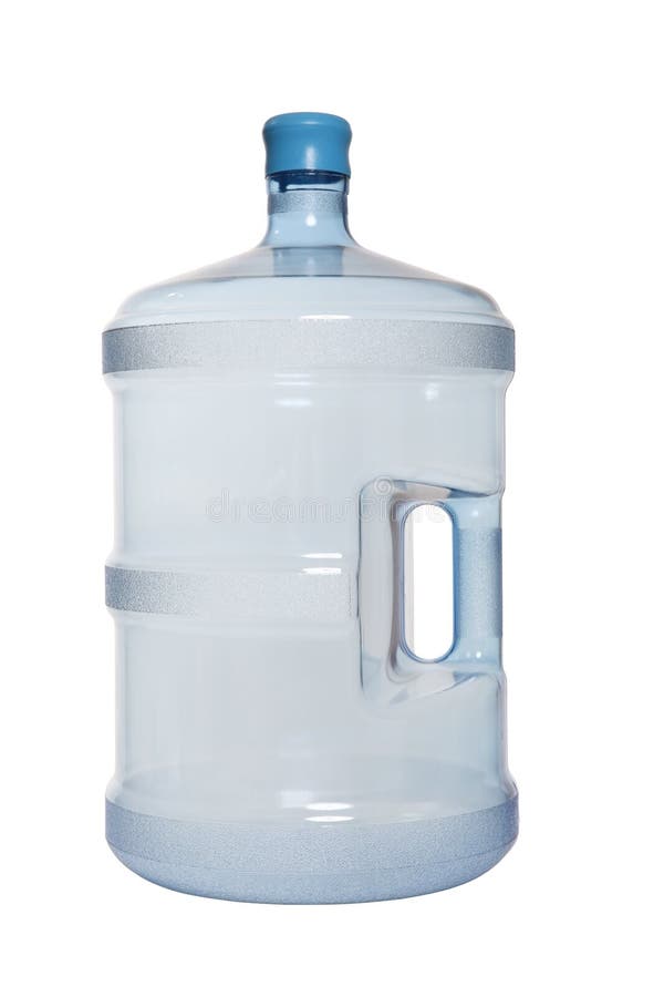 A large jug of bottled water isolated over white. A large jug of bottled water isolated over white