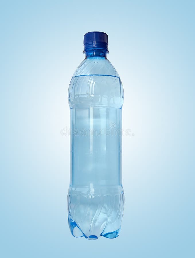 Bottled water over a white-blue background. Bottled water over a white-blue background