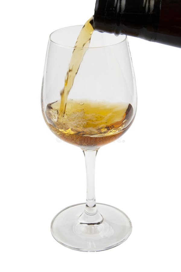 Butelki szkła dolewania wino obraz stock