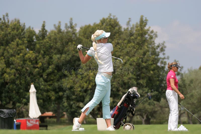 Carlie Butler, from Australia, , Ladies European Tour Golf, Castelllon, spain, 2006, follow through training. Carlie Butler, from Australia, , Ladies European Tour Golf, Castelllon, spain, 2006, follow through training