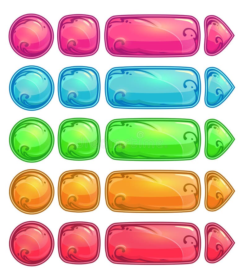 Butoane colorate lucioase și colorate royalty free illustration