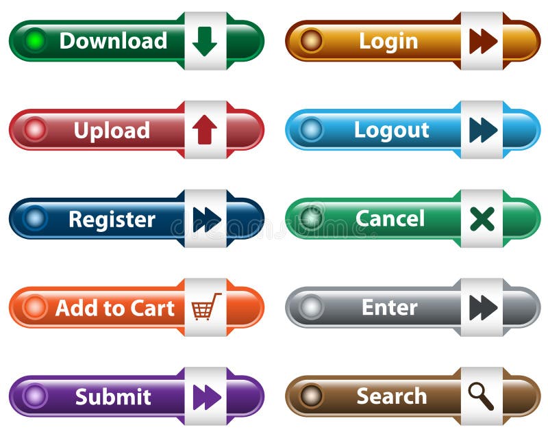 Butoane Web cu pictograme vector illustration
