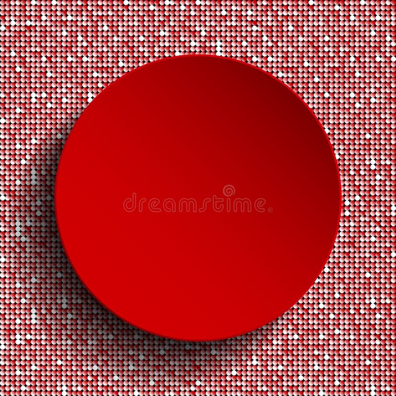 Buton cerc roșu pe fundal secvență roșie. vector illustration