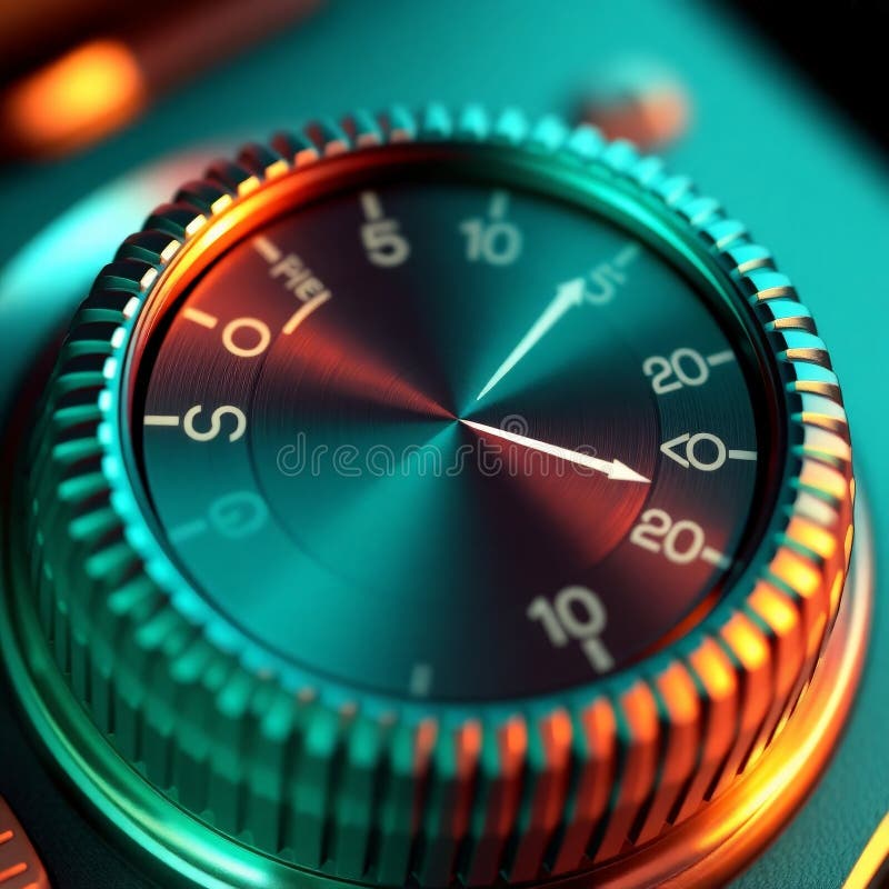 Buton de control metalic pe echipamente industriale Inginerie de precizie stock image