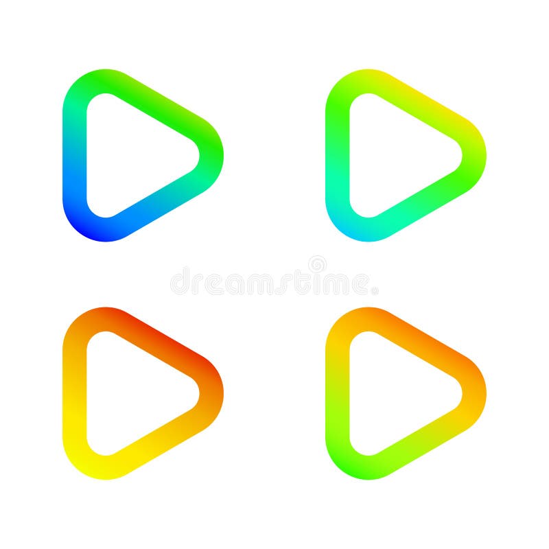 Buton de redare. pictogramă gradient plat. semn izolat pentru web. set vectorial vector illustration