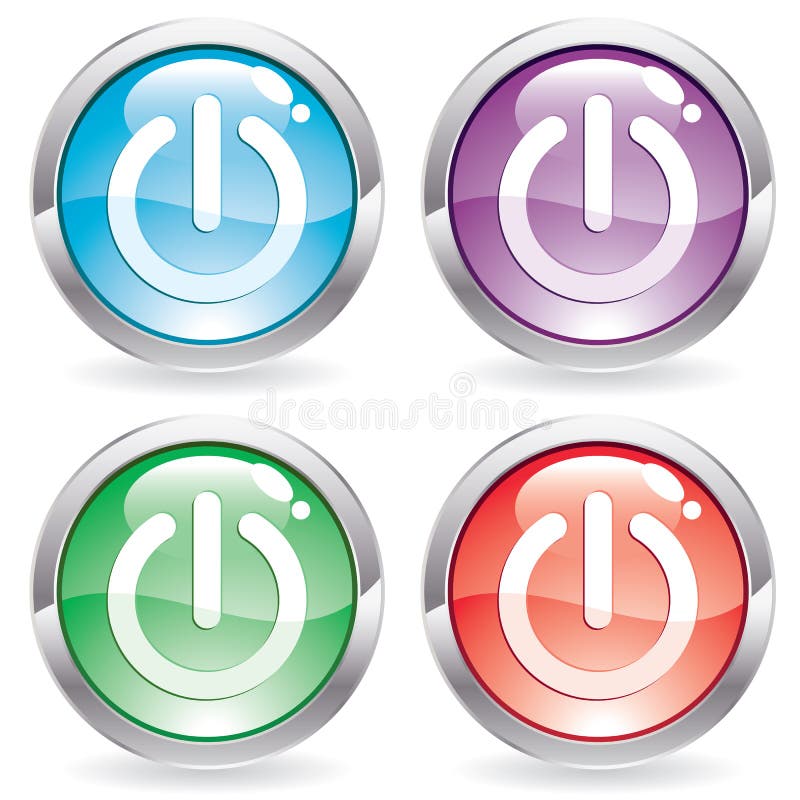 Buton de setare a luciului cu comutator. Setați un buton rotund tridimensional cu ilustrarea pictogramei switch