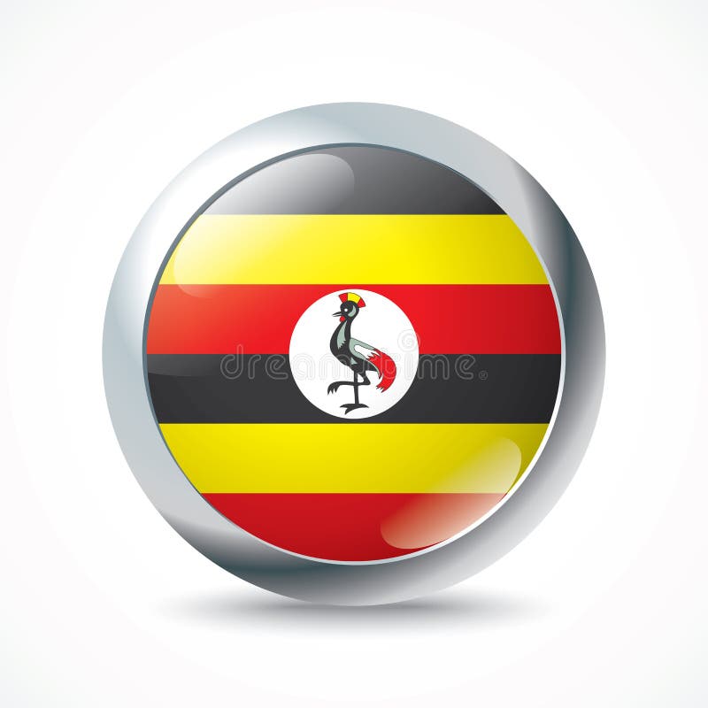 Buton drapel Uganda stock illustration