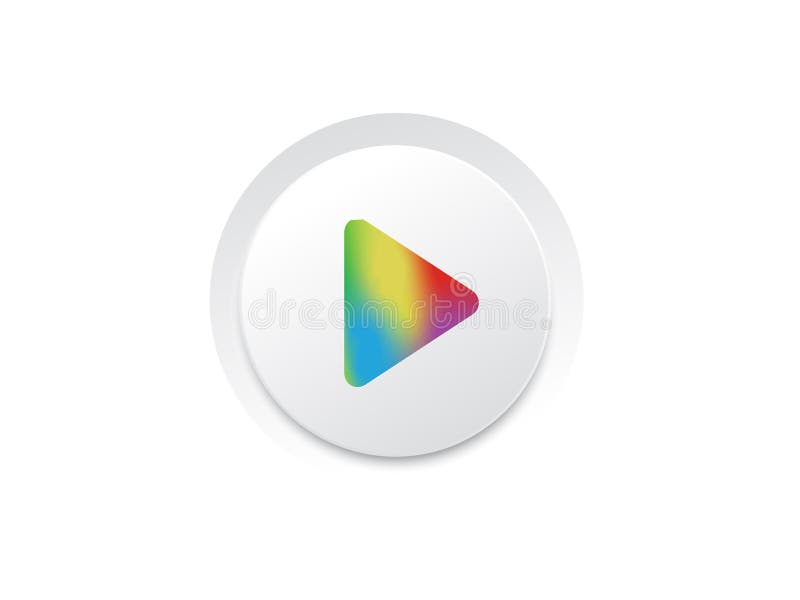 Buton pictogramă gradient curcubeu pentru playerul audio stock illustration