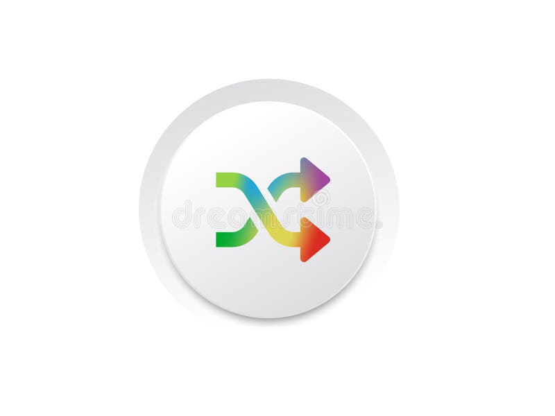 Buton pictogramă înclinare curcubeu comutator aleatoriu între playere vector illustration