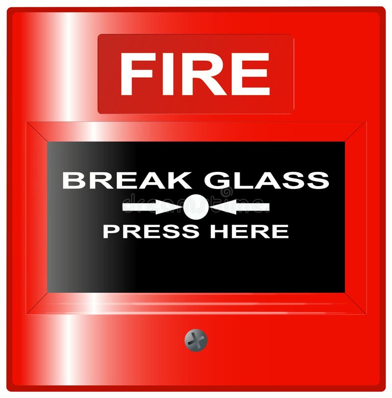 Butonul de incendiu de urgență roșu royalty free illustration