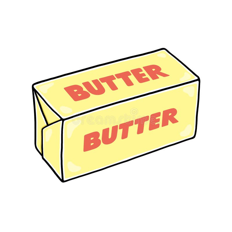 Butter-Abbildung auf weißem Hintergrund