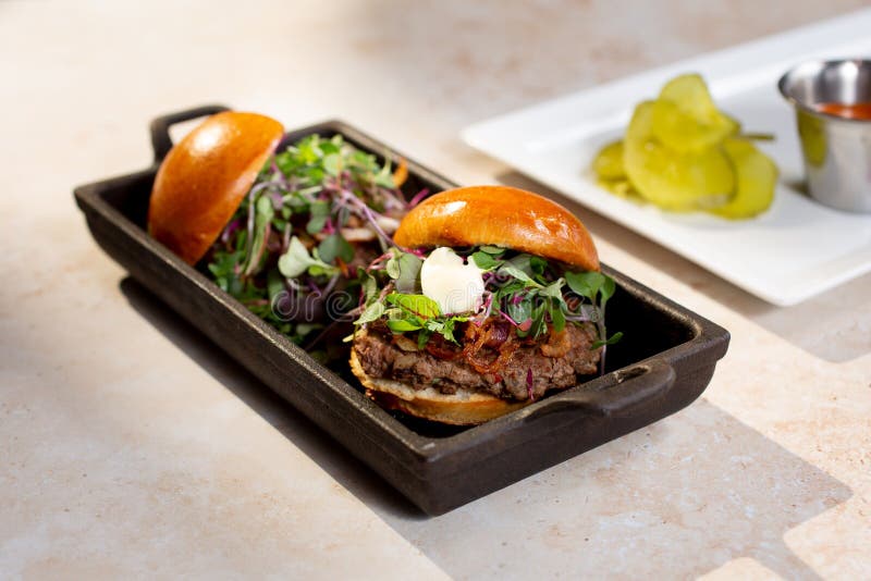 Butter burger sliders stock photo. Image of plate, lifestyle 239060378