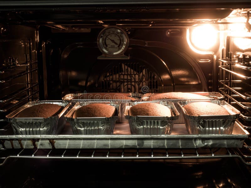 Butter Cake are Made in the Oven. Production Oven at the Bakery. Baking