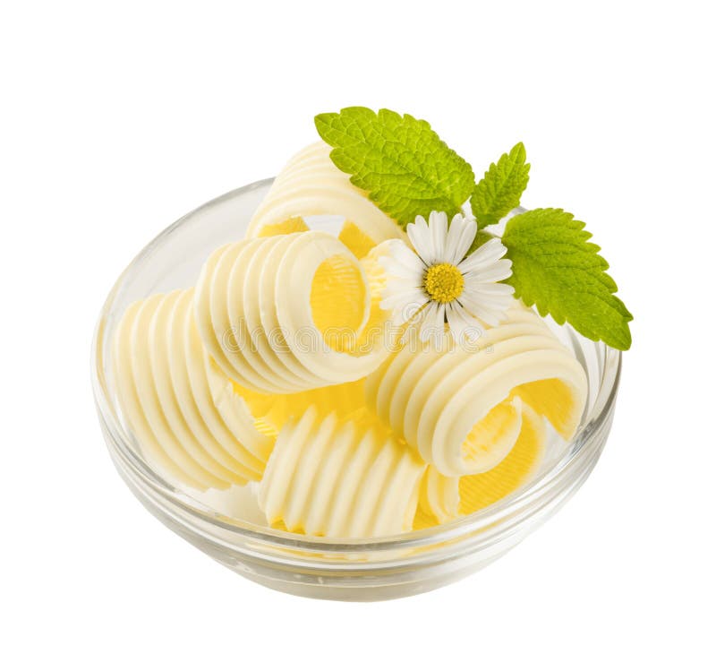 Rolled Creamy Butter Shavings Stock Image Image of dairy, savoury