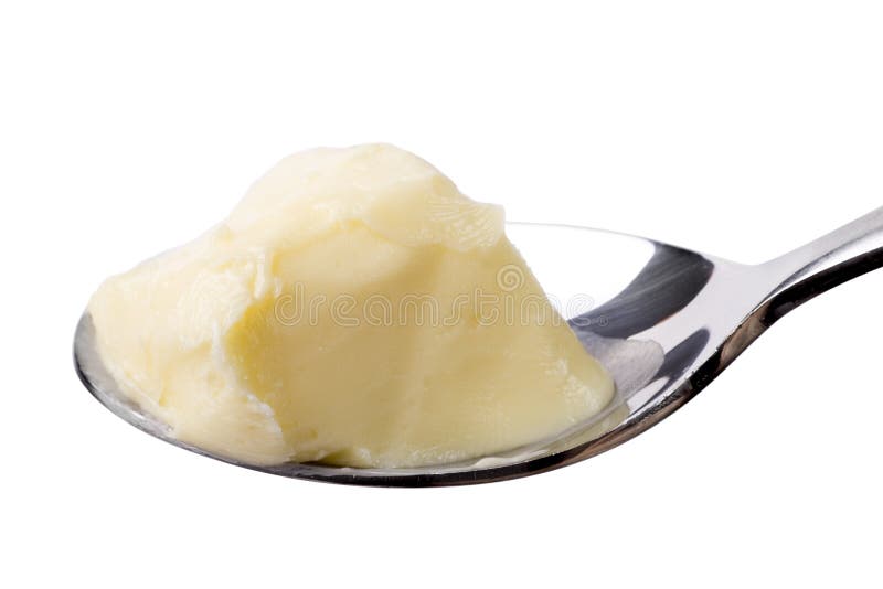 Butter im Löffel stockfoto. Bild von makro, silber, pfad - 6251648