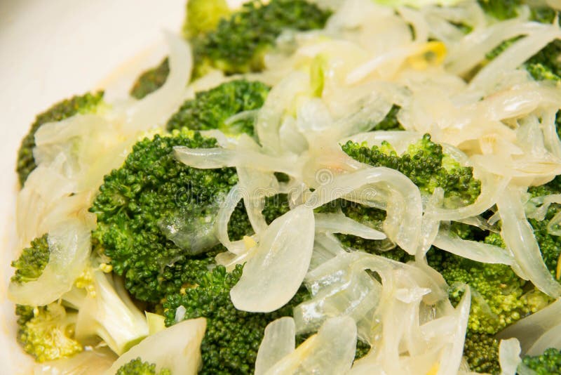 Butter Sauce with Onion and Broccoli Stock Image Image of dish