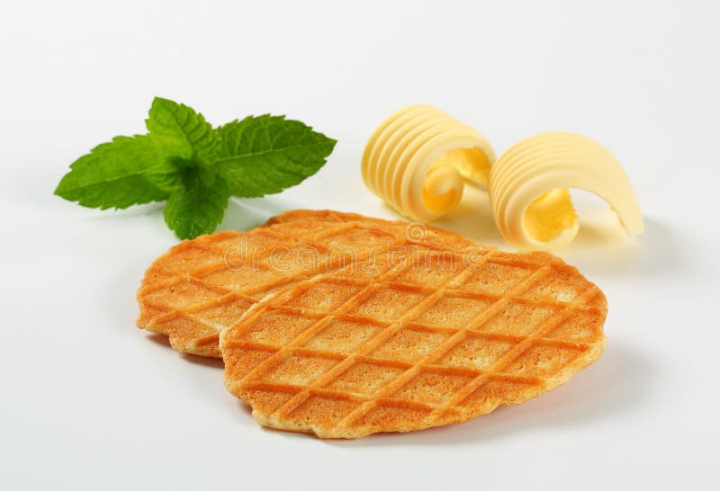Butter waffle cookies stock image. Image of curl, baked 33561443