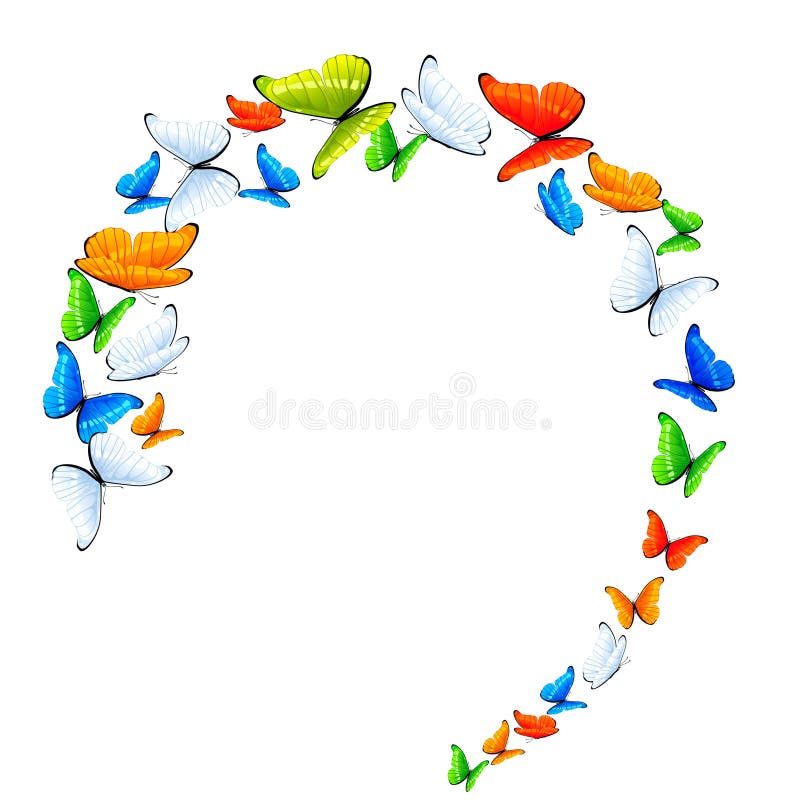 Butterflies In A Circle Stock Vector Image 40810990