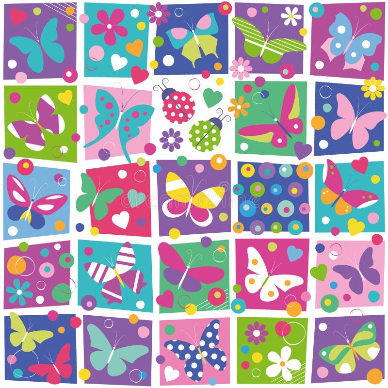 Colorful Flowers Collection Pattern Stock Vector - Illustration of ...