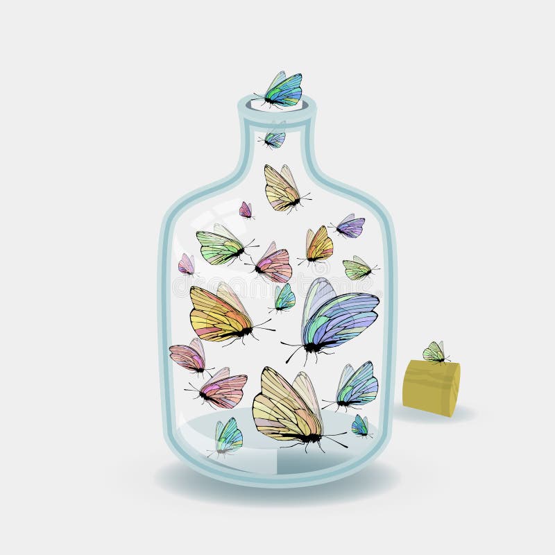 Butterflies Jar Stock Illustrations 167 Butterflies Jar Stock