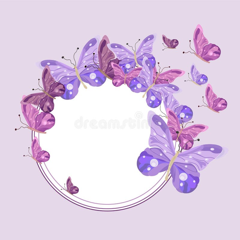Download Butterflies Round Wreath Background Vector. Pastel Color ...
