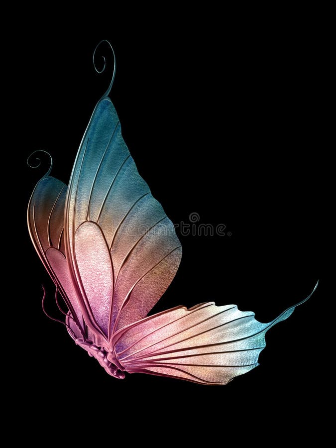 Krásný motýl v 3D.