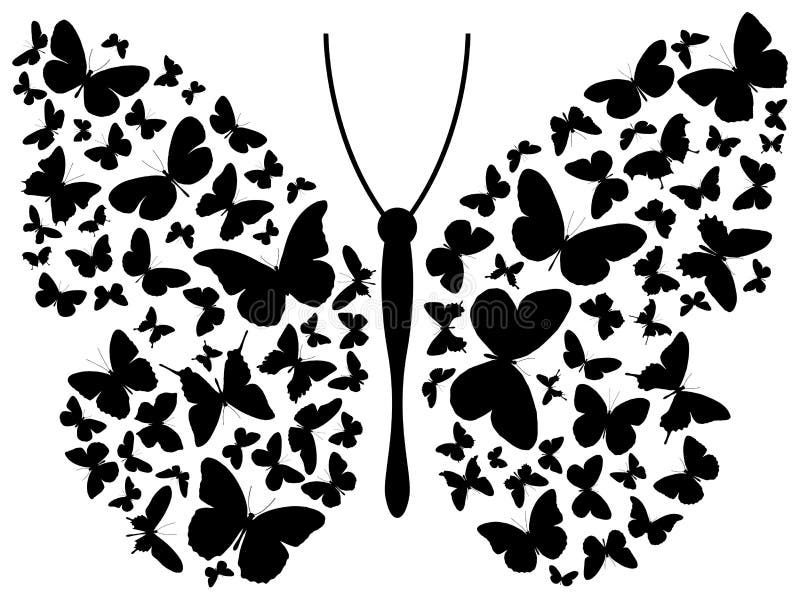 En capas ilustraciones de varios mariposa Datos numéricos.