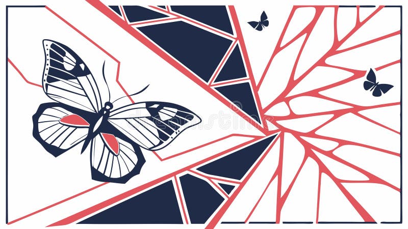Butterfly abstract geometric pattern nature vector, vector design Generative AI vector illustration