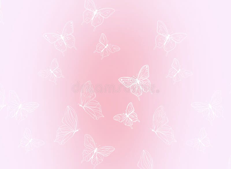 Butterfly Background Illustration on Pink Color Stock Illustration -  Illustration of pink, circle: 162041642