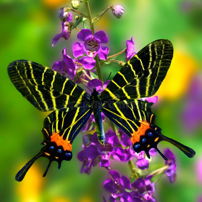 Butterfly Bhutanitis thaidina on Angelonia salicariifolia flower