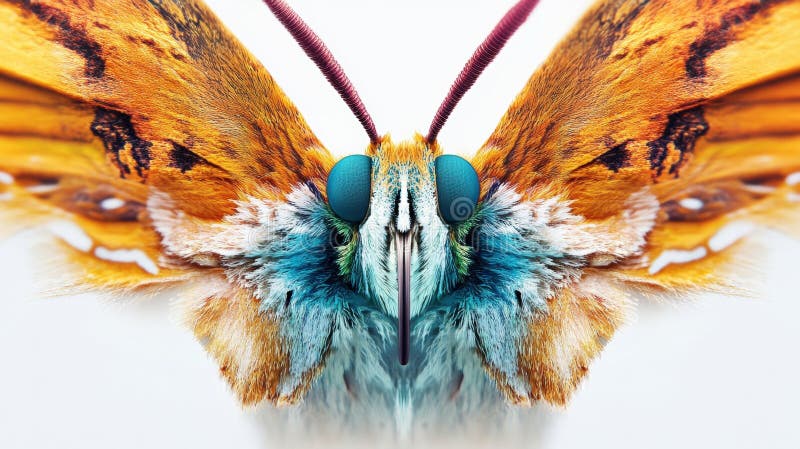 A butterfly with a blue eye and a yellow wing royalty free illustration