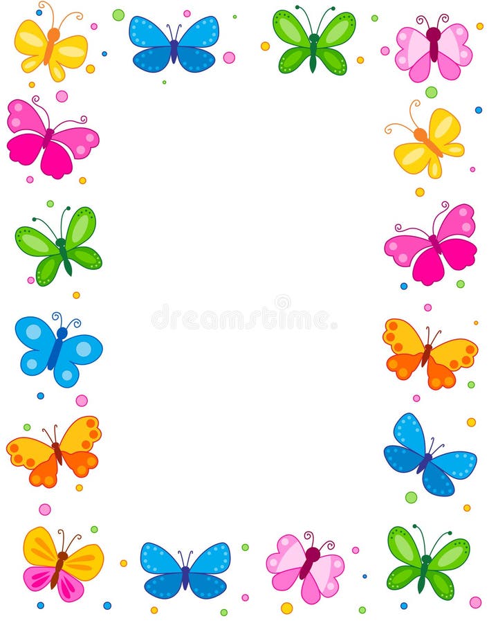 Download Butterfly border stock vector. Illustration of colour ...