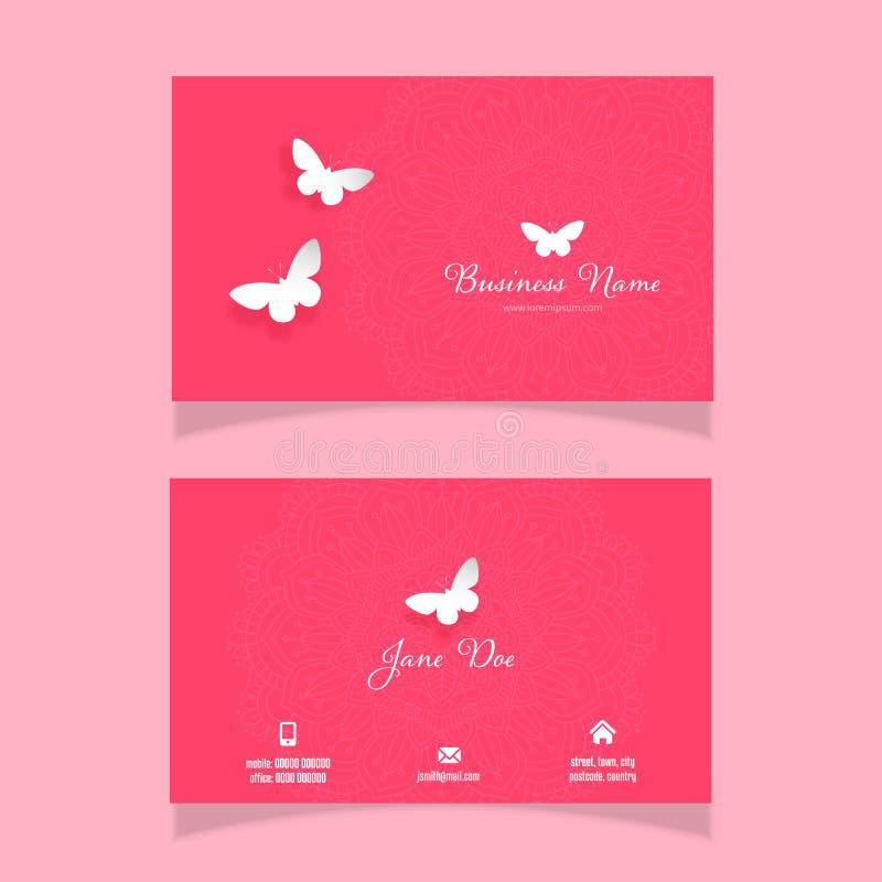 Butterfly business card stock vector. Illustration of decorative