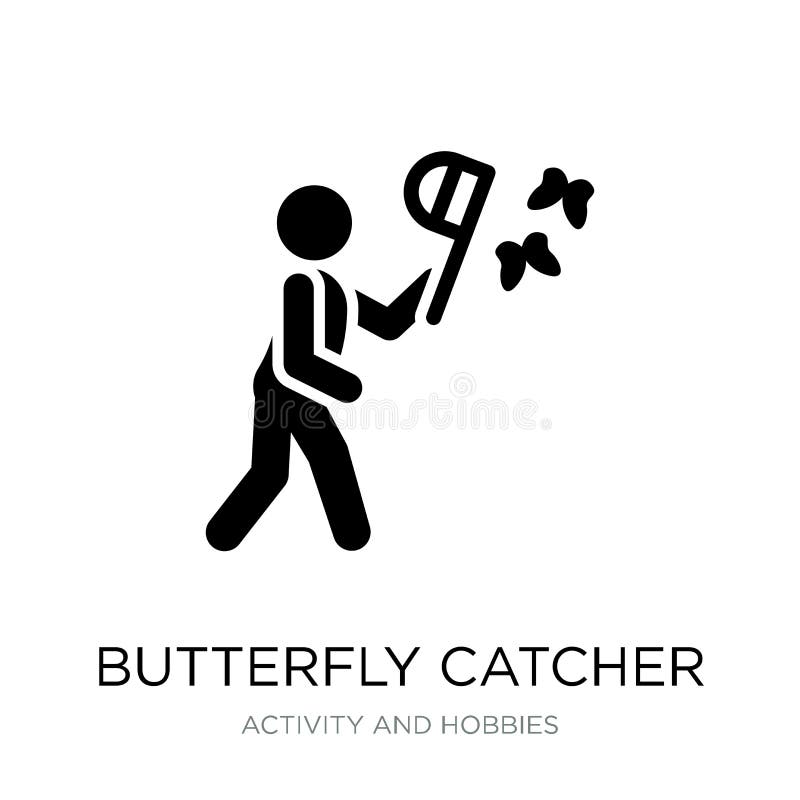 Butterfly catcher icon on white background simple Vector Image