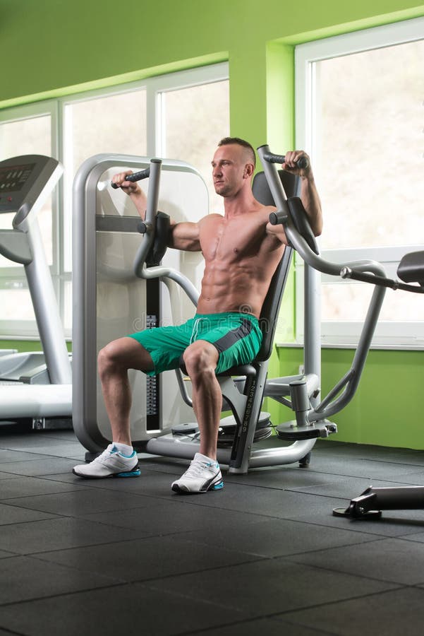 Butterfly Chest Exercise on Machine Stock Image Image of health