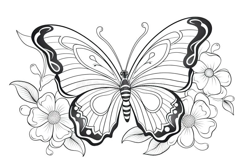 Butterfly Colouring Pages Stock Illustrations – 269 Butterfly Colouring ...