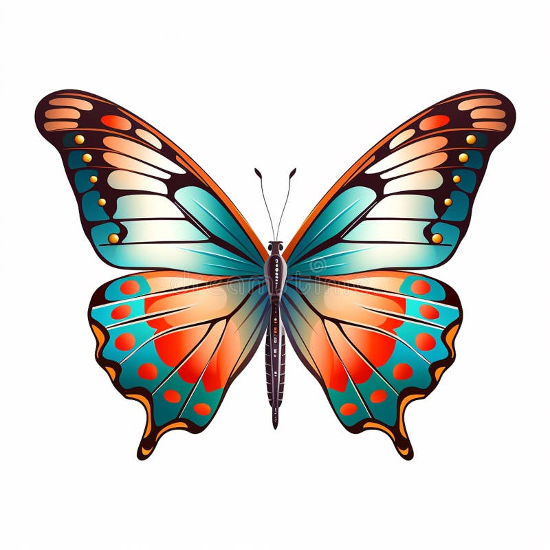 Un fluture își închide aripile delicate și tiparele complexe dezvăluite royalty free illustration