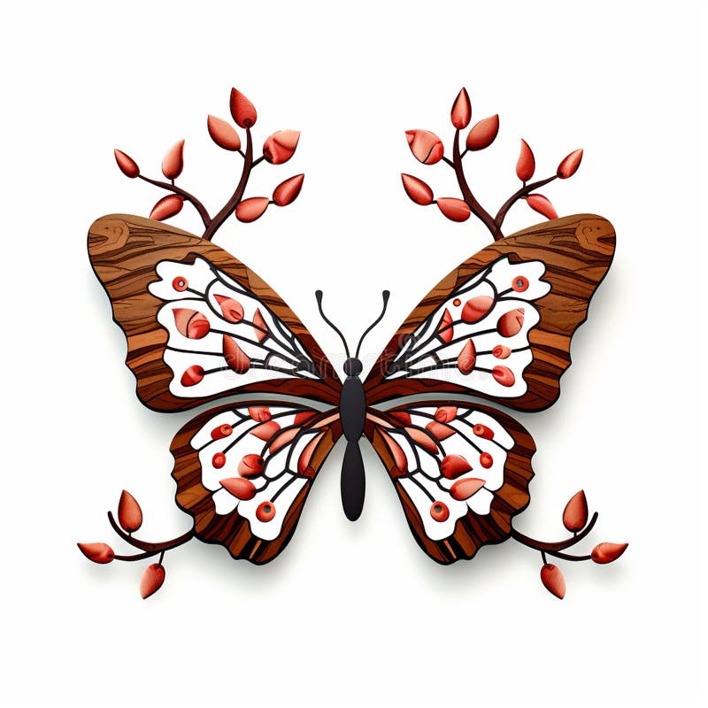 Un fluture își închide aripile delicate și tiparele complexe dezvăluite vector illustration