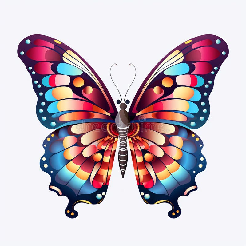 Un fluture își închide aripile delicate și tiparele complexe dezvăluite stock illustration