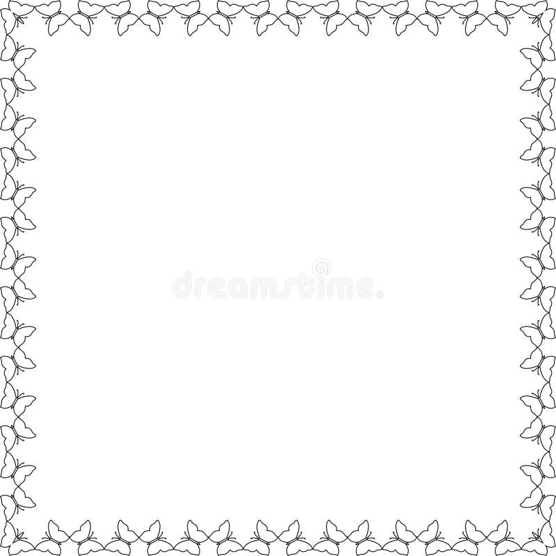 Butterfly. Frame, Border for the Design of Postcards or  Page Stock Vector Illustration of