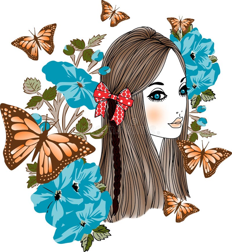 Butterfly girl stock vector. Illustration of child, infant 10270060