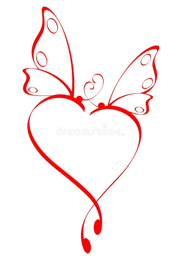 Butterfly Heart Drawing Stock Illustrations 7,830 Butterfly Heart