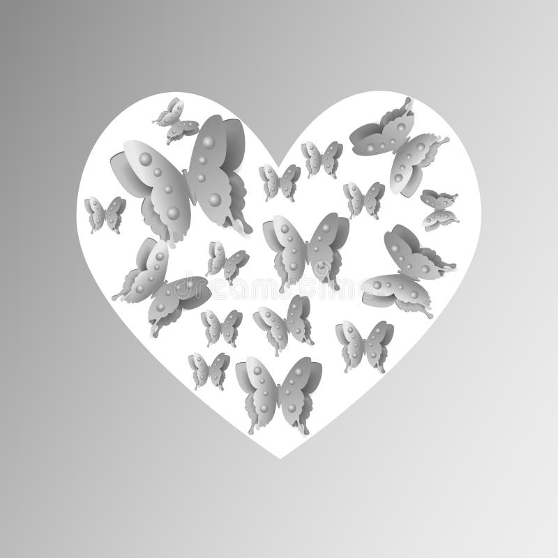 Butterfly Heart Black White Stock Illustrations 2,195 Butterfly Heart