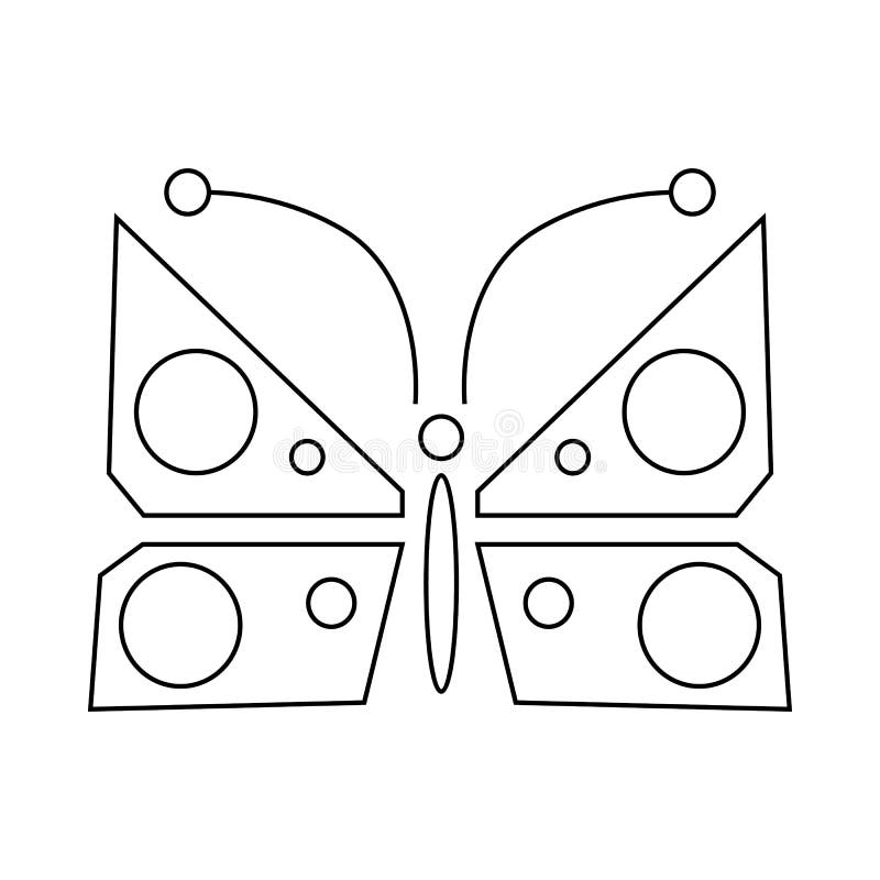 Butterfly Icon, Outline Style Stock Illustration - Illustration of ...