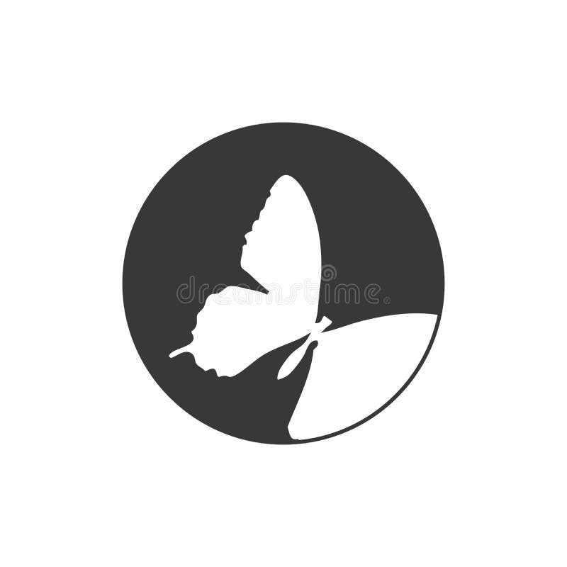 Butterfly icon vector design. Butterfly silhouette button. Stock Vector illustration isolated on white background stock illustration
